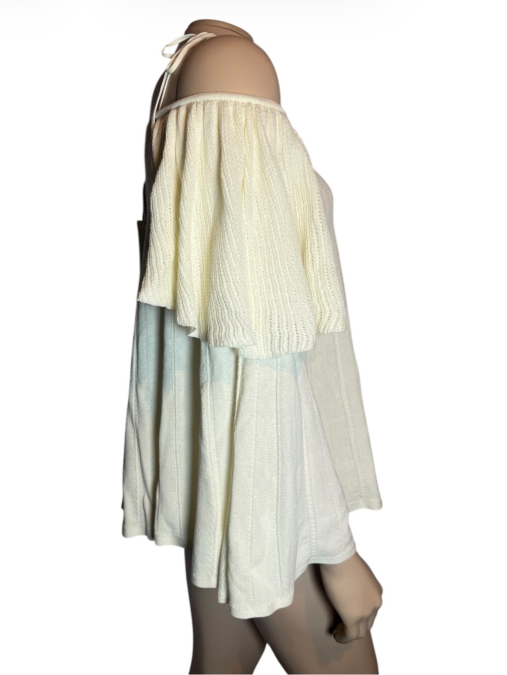 ba&sh Vala Cream Off-Shoulder Knit Top with Tassel Ties - Picture 5 of 16